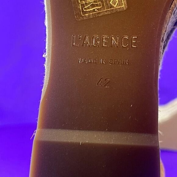 L'AGENCE Women's Brown Elysee Women's Brown Platform Suede Wedge Espadrilles 11 - Picture 9 of 10